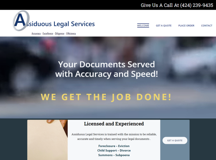 assiduous legal services website